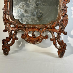 Italian Baroque mirror, openwork carved wood - 18th century