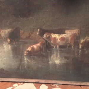 A. Rolland, pastel "Herd of cows at the pond", 1850