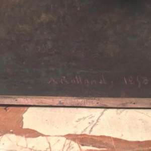 A. Rolland, pastel "Koeienkudde bij de vijver", 1850