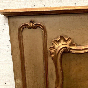 Trumeau "Gallant Scene in the Countryside" in Louis XV style, patinated and gilded wood, 20th century