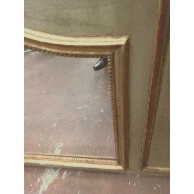 Trumeau "Gallant Scene in the Countryside" in Louis XV style, patinated and gilded wood, 20th century