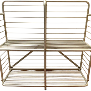 Two-tier bakery display stand in bent aluminum, 20th century