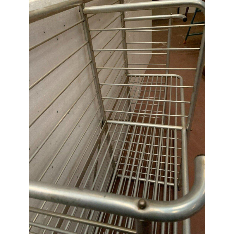 Two-tier bakery display stand in bent aluminum, 20th century