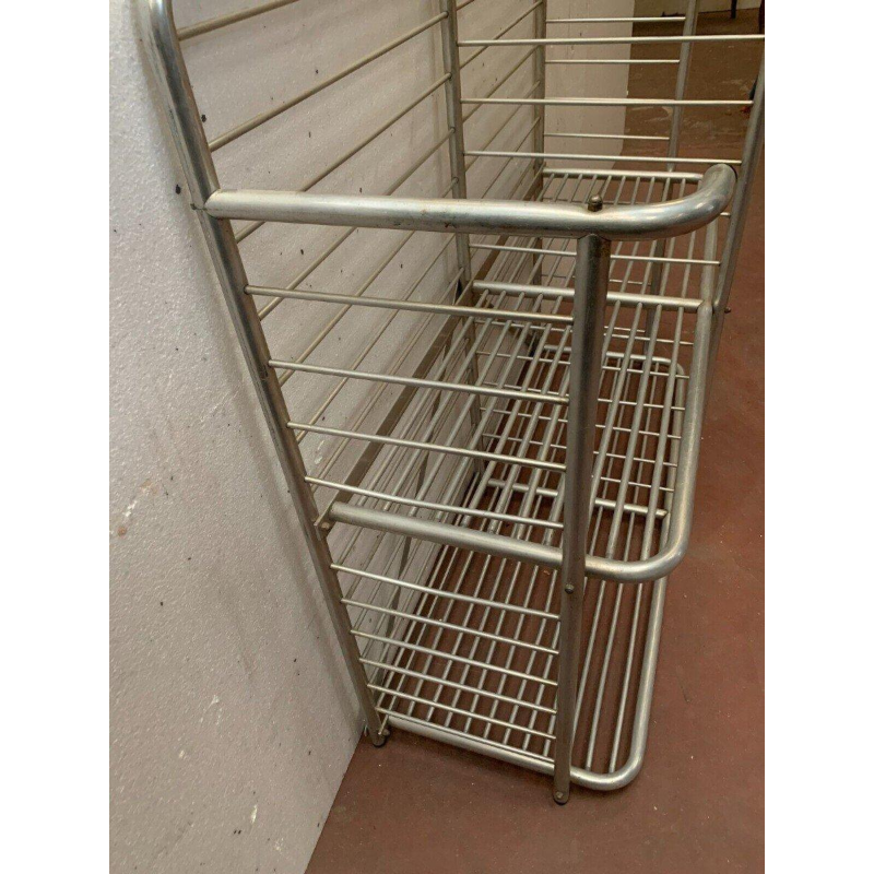 Two-tier bakery display stand in bent aluminum, 20th century