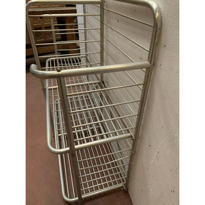 Two-tier bakery display stand in bent aluminum, 20th century