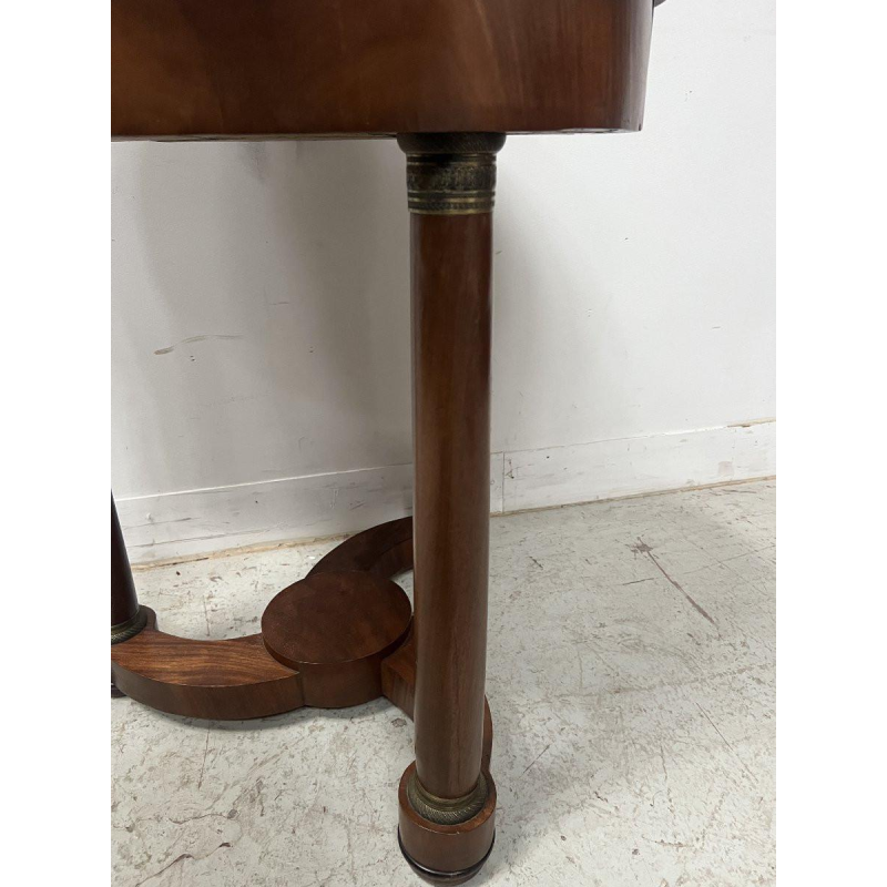 Guéridon rond de style Empire en acajou et placage XX siècle