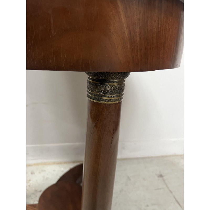 Ronde bijzettafel in Empire-stijl van mahoniehout en fineer, 20e eeuw.