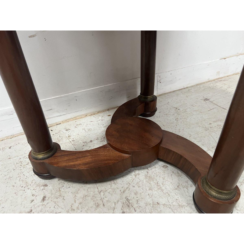 Round Empire-style side table in mahogany and veneer, 20th century