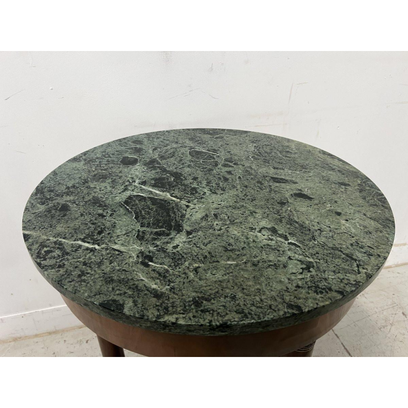 Ronde bijzettafel in Empire-stijl van mahoniehout en fineer, 20e eeuw.