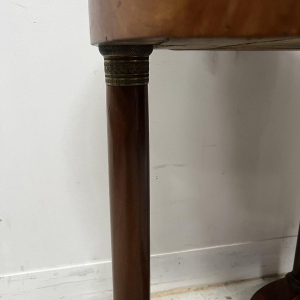 Round Empire-style side table in mahogany and veneer, 20th century