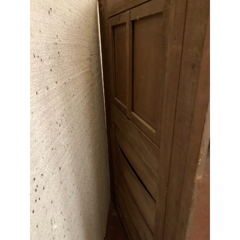 Louis XVI style trumeau mirror in patinated and gilded wood, 20th century