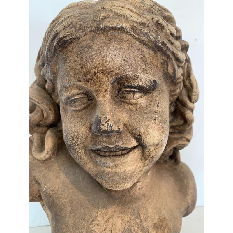 Théophile Rousseau, terracotta bust of a young girl, 20th century