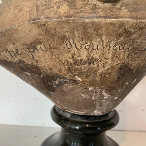 Théophile Rousseau, terracotta buste van een jong meisje, 20e eeuw