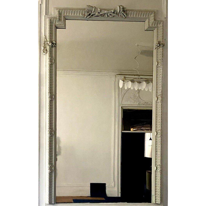 Louis XVI style mirror in carved wood, 20th century