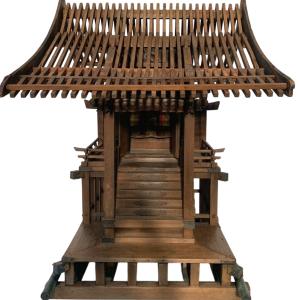 Maquette monumentale, Temple japonais en bois, architecture shinto chamaniste, XXᵉ siècle