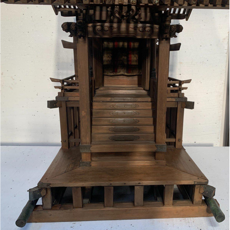 Monumental model, Japanese wooden temple, Shinto shamanistic architecture, 20th century