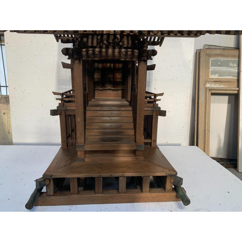 Monumental model, Japanese wooden temple, Shinto shamanistic architecture, 20th century