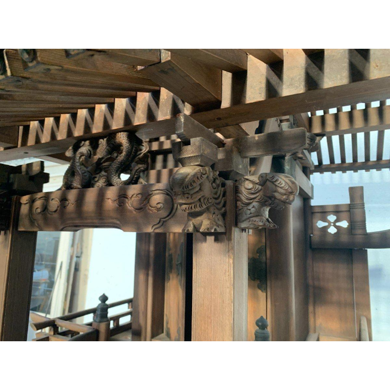 Monumental model, Japanese wooden temple, Shinto shamanistic architecture, 20th century