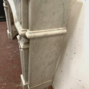 Open haard in Regency-stijl van wit Carrara-marmer, 19e eeuw.