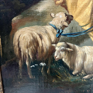 Oil on canvas, "Pastoral Scene in a Landscape", 19th century