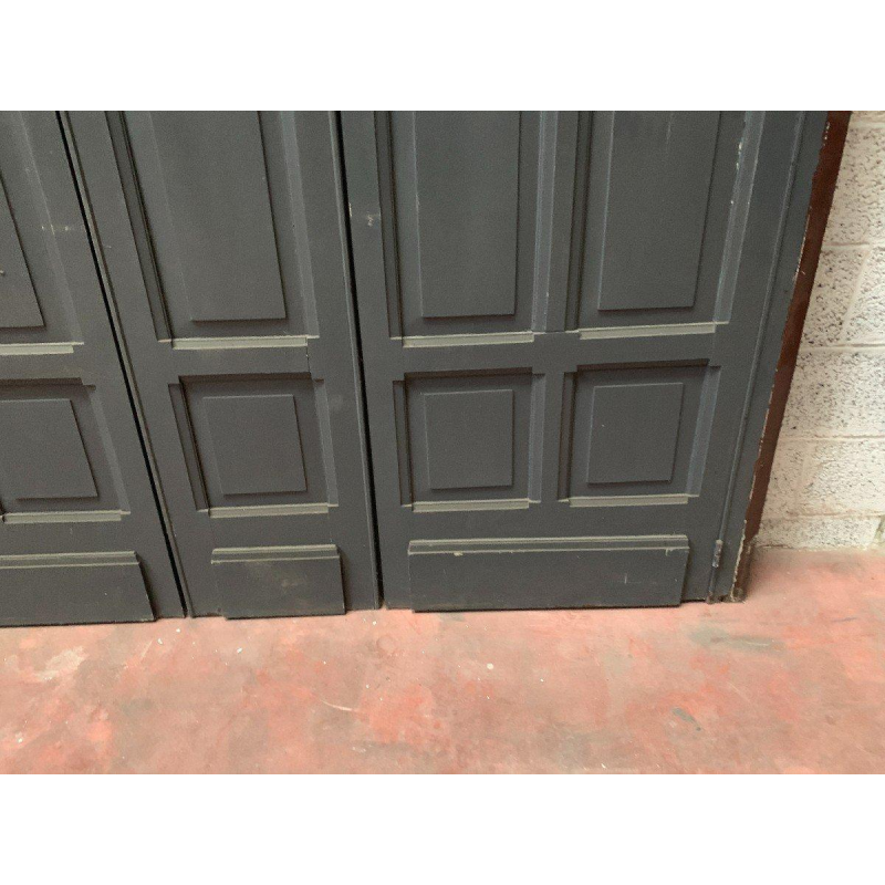 Patinated beechwood cupboard front with double doors, 20th century