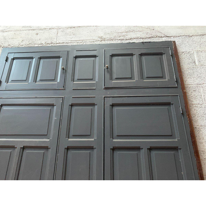 Patinated beechwood cupboard front with double doors, 20th century