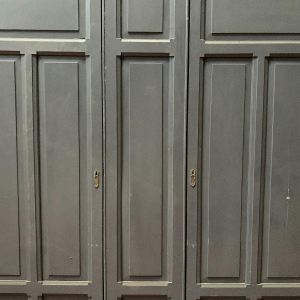 Patinated beechwood cupboard front with double doors, 20th century