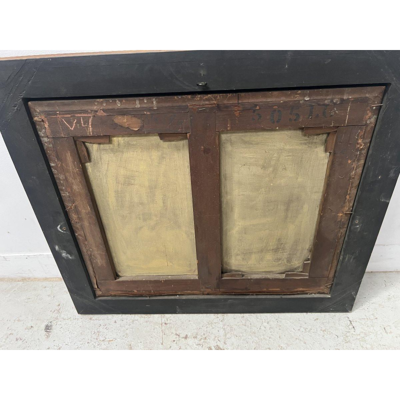 Huile sur toile « Paysage marin et montagneux », XIXᵉ siècle