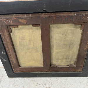 Oil on canvas, "Seascape and Mountains", 19th century