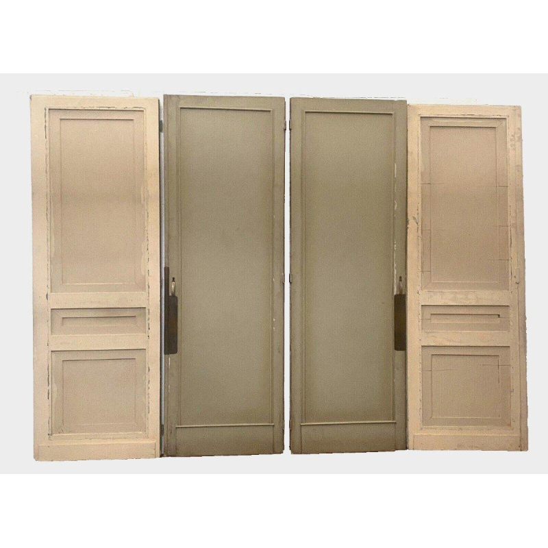 Set van vier massief grenenhouten doorgangsdeuren, 19e eeuw
