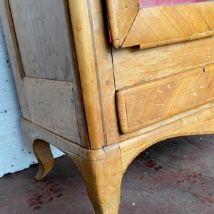 Louis XV style display cabinet in cherry wood and veneer, 19th century