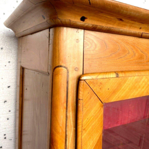 Louis XV style display cabinet in cherry wood and veneer, 19th century