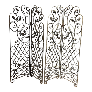 Wrought iron four-leaf partition or screen, 20th century