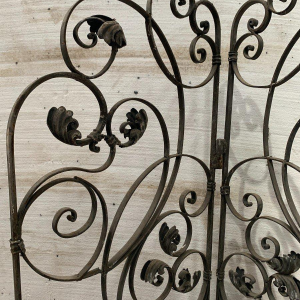 Wrought iron four-leaf partition or screen, 20th century