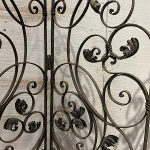 Wrought iron four-leaf partition or screen, 20th century