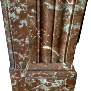 Louis XVI style fireplace in speckled red marble, 20th century
