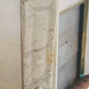Louis XV style fireplace in white Carrara marble, 19th century