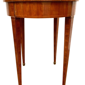 Louis XVI style pedestal table, rosewood and palisander marquetry, 20th century