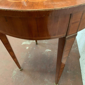 Louis XVI style pedestal table, rosewood and palisander marquetry, 20th century
