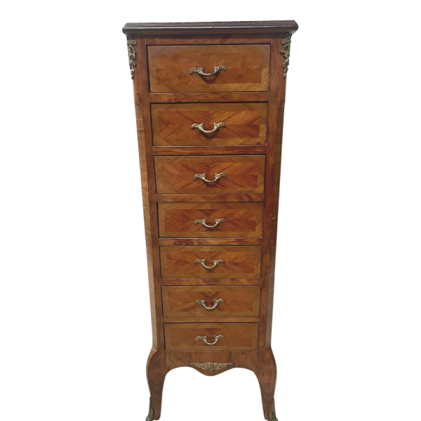 Semainier de style Louis XV en placage de bois de rose XX siècle