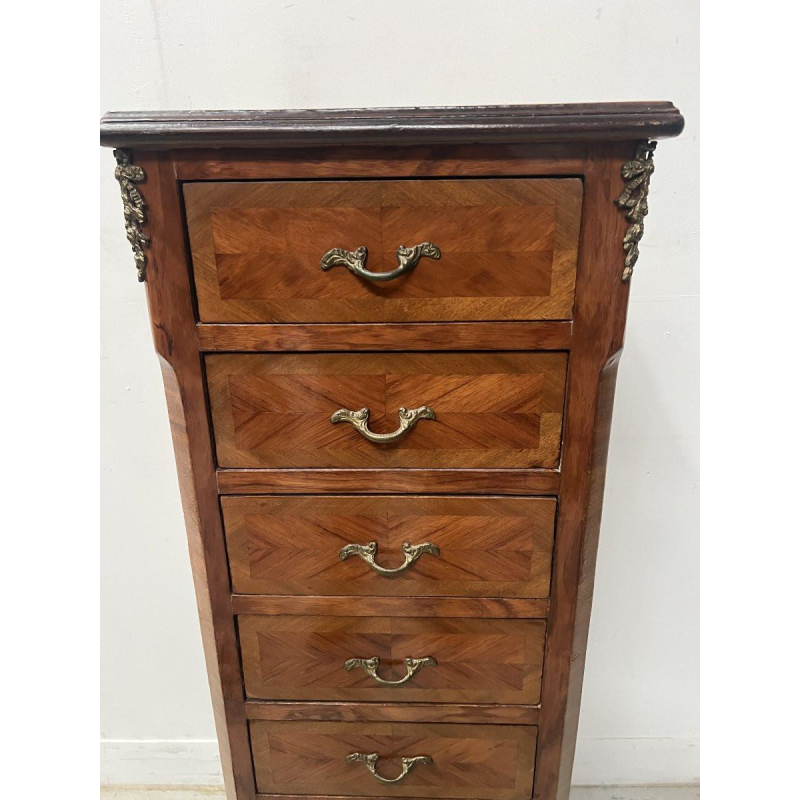 Louis XV style seven-day chest in rosewood veneer, 20th century