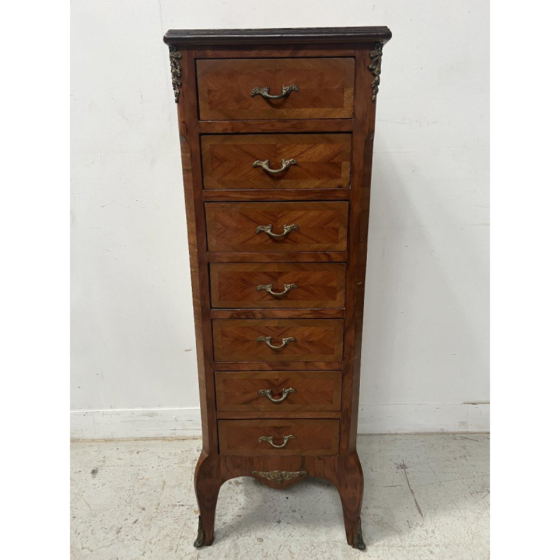 Semainier de style Louis XV en placage de bois de rose XX siècle