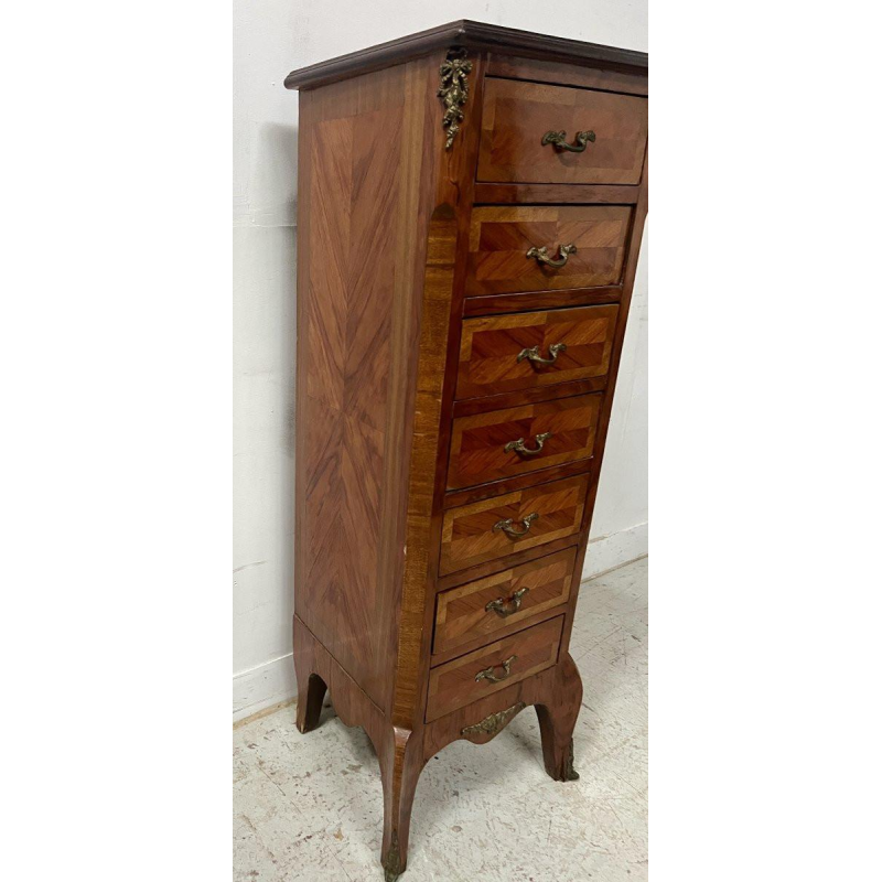 Louis XV style seven-day chest in rosewood veneer, 20th century