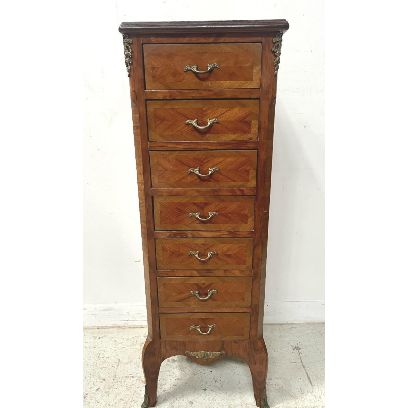 Louis XV style seven-day chest in rosewood veneer, 20th century
