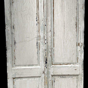 Double portes de placard en sapin massif, XX siècle