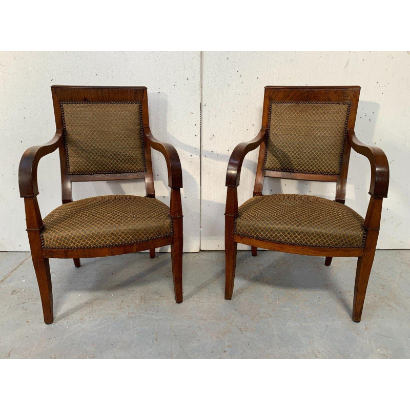 Set of six Restoration-style mahogany armchairs, 19th century