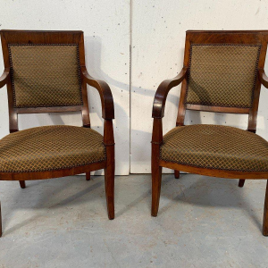 Set of six Restoration-style mahogany armchairs, 19th century