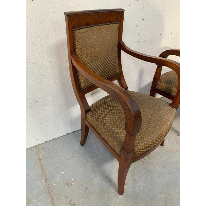 Suite de six fauteuils de style Restauration en acajou, XIX siècle