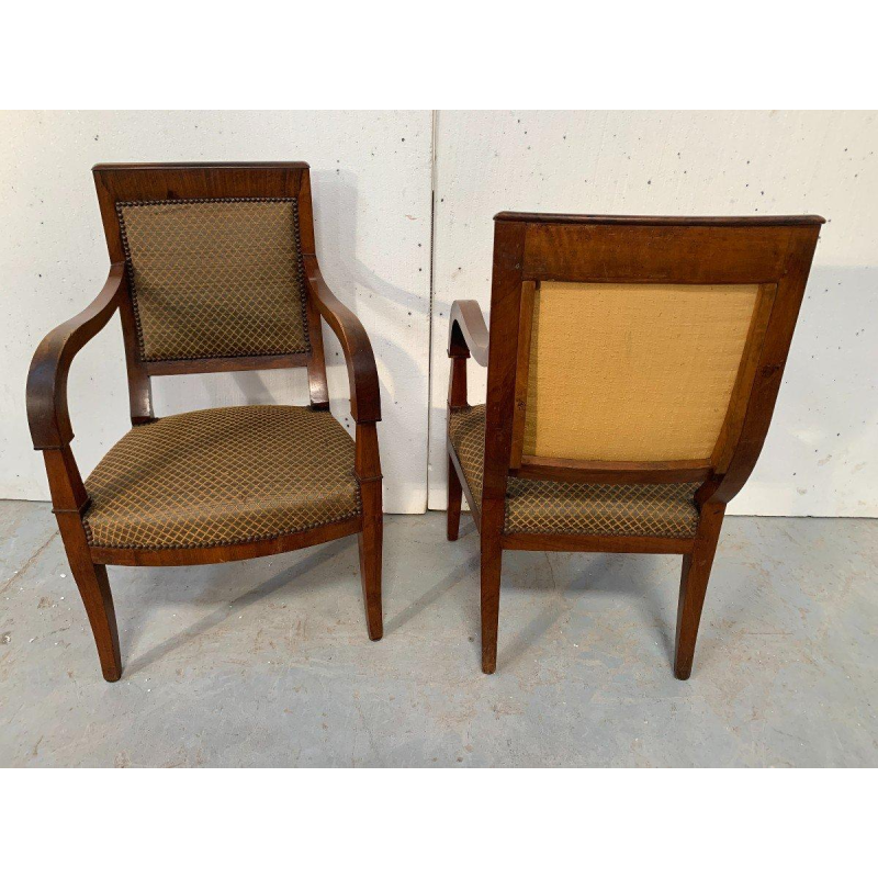 Set of six Restoration-style mahogany armchairs, 19th century