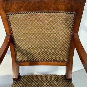 Set van zes mahoniehouten fauteuils in restauratiestijl, 19e eeuw